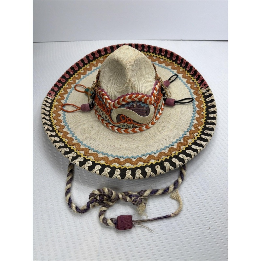 Vintage 1960s Casa Chavez Mexican Sombrero de Palma Rodolfo Chavez Sahuayo Decor - Picture 12 of 16